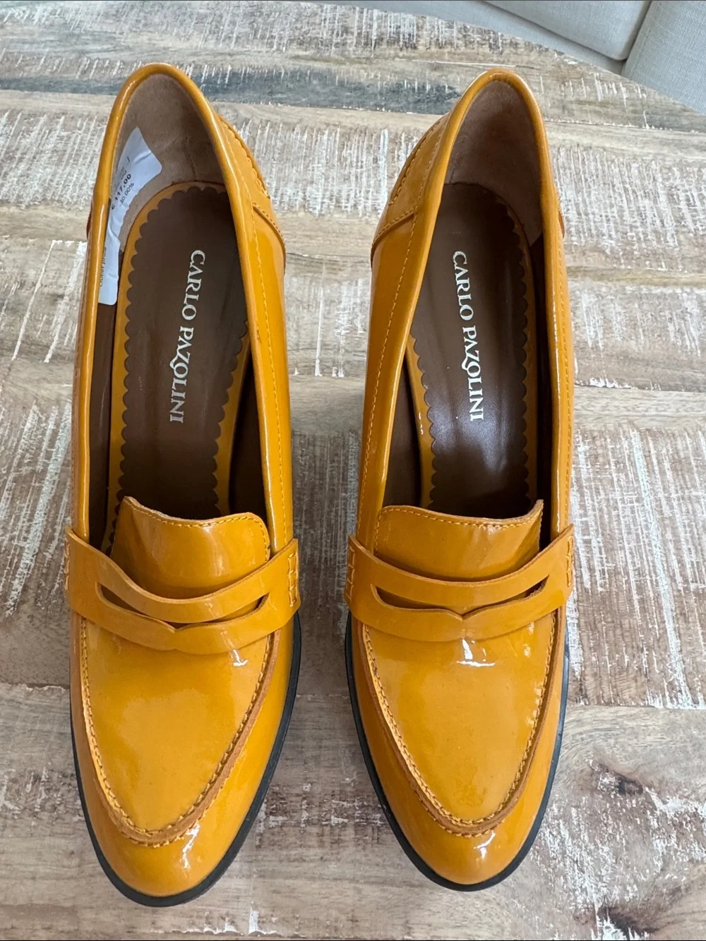 Carlo Pazolini Patent Leather Loafer wedge Heel Size 39